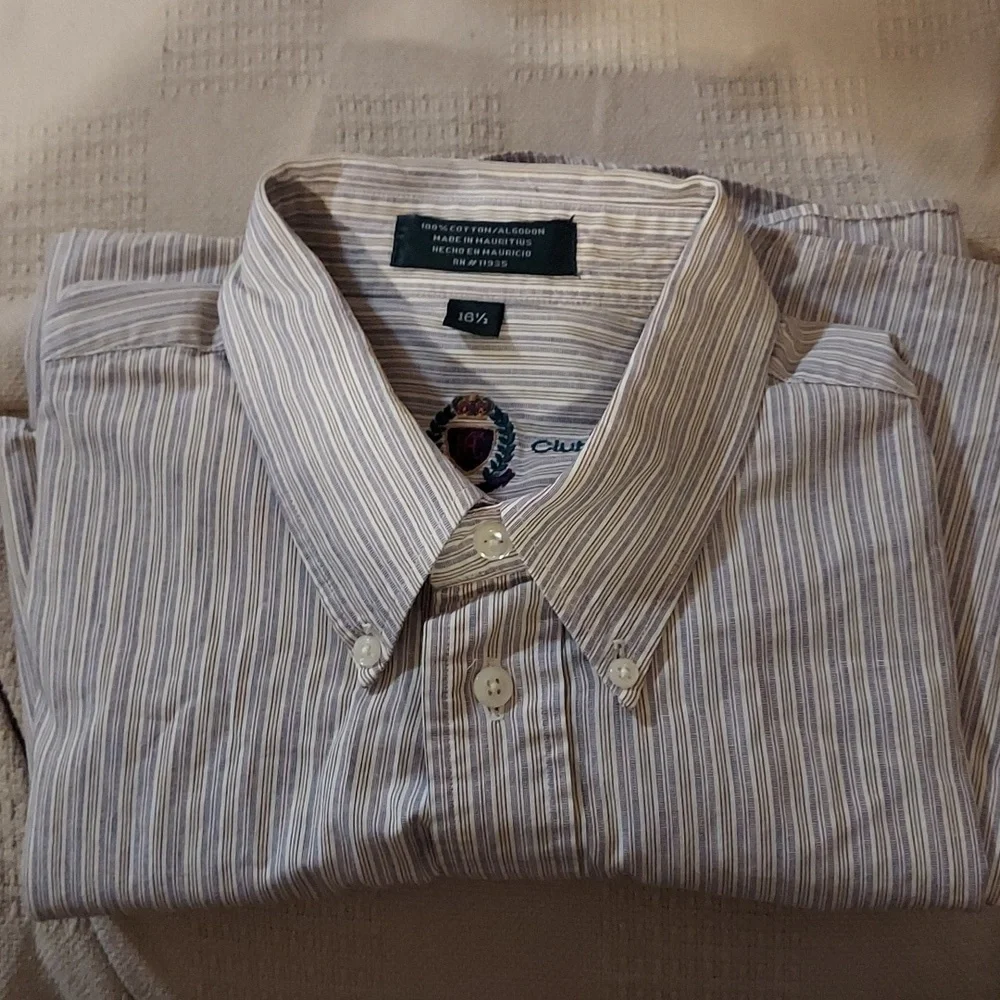 Hunt Club Striped Short Sleeve Men's Shirt Size 16.5